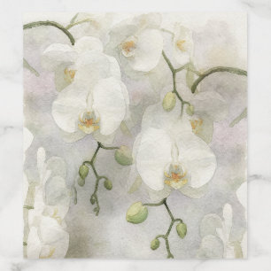 Watercolor White Orchid Flowers Envelope Liner