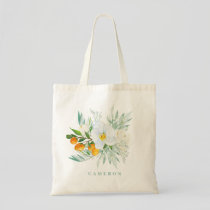 Watercolor White Orchids and Kumquats Bridesmaid Tote Bag