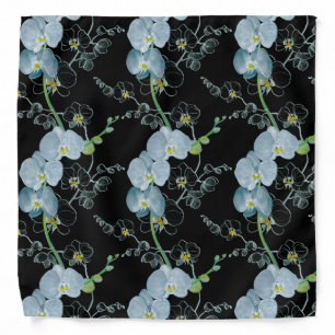 Watercolor White Orchids Pattern Bandana