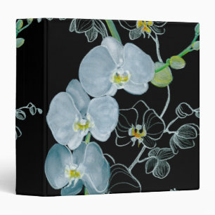 Watercolor White Orchids Pattern Binder