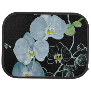 Watercolor White Orchids Pattern Car Floor Mat
