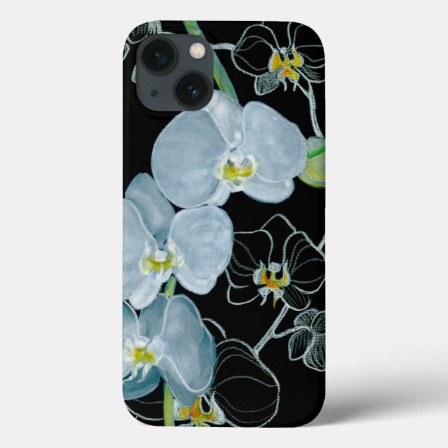 Watercolor White Orchids Pattern Case-Mate iPhone Case (Back)