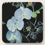 Watercolor White Orchids Pattern Coaster