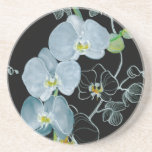 Watercolor White Orchids Pattern Drink Coaster