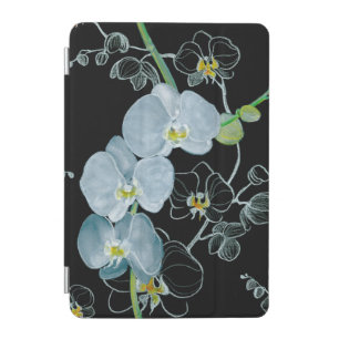 Watercolor White Orchids Pattern iPad Mini Cover