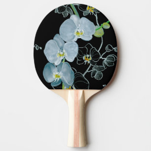 Watercolor White Orchids Pattern Ping-Pong Paddle