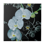 Watercolor White Orchids Pattern Tile