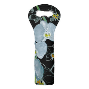 Watercolor White Orchids Pattern Wine Bag