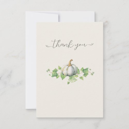 Watercolor White Pumpkin Thank You Cards