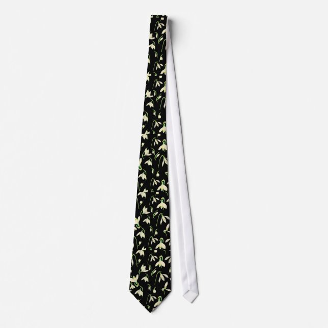 Watercolor White Snowdrops Tie (Front)