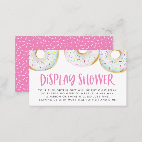 Watercolor White Sprinkle Donuts Display Shower Enclosure Card