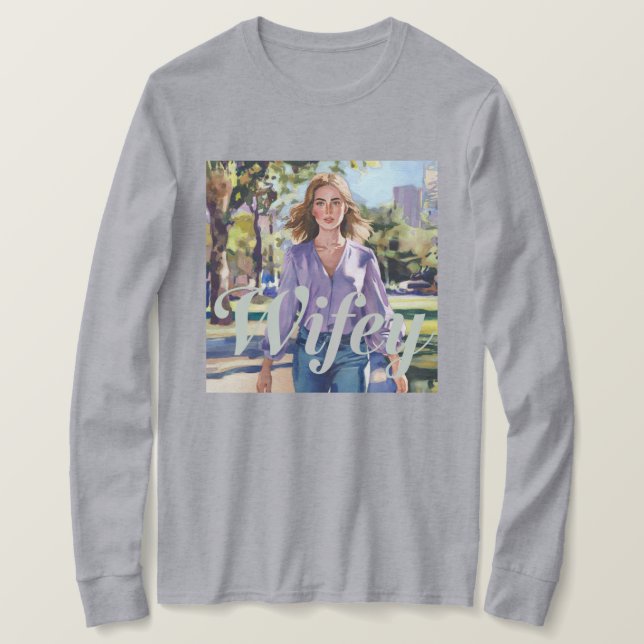 Watercolor Wifey T-Shirt (Design Front)
