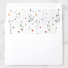 Watercolor Wildﬂower Wedding Envelope Liner