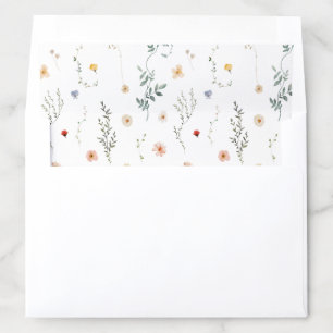 Watercolor Wildﬂower Wedding Envelope Liner