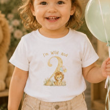 Watercolor Wild and Two Second Birthday Baby Shirt