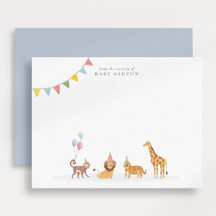 Watercolor Wild Animals Nursery note card