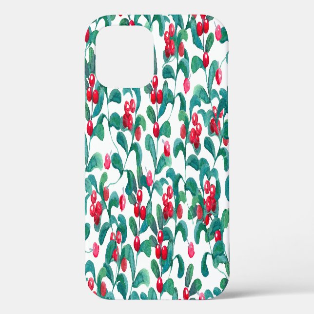 Watercolor wild berries, seamless pattern. Case-Mate iPhone case (Back)