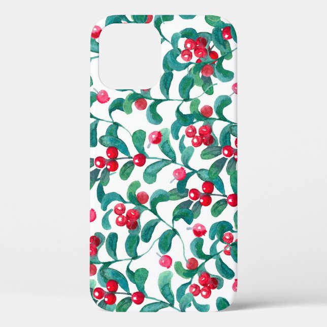 Watercolor wild berries, seamless pattern. Case-Mate iPhone case (Back)