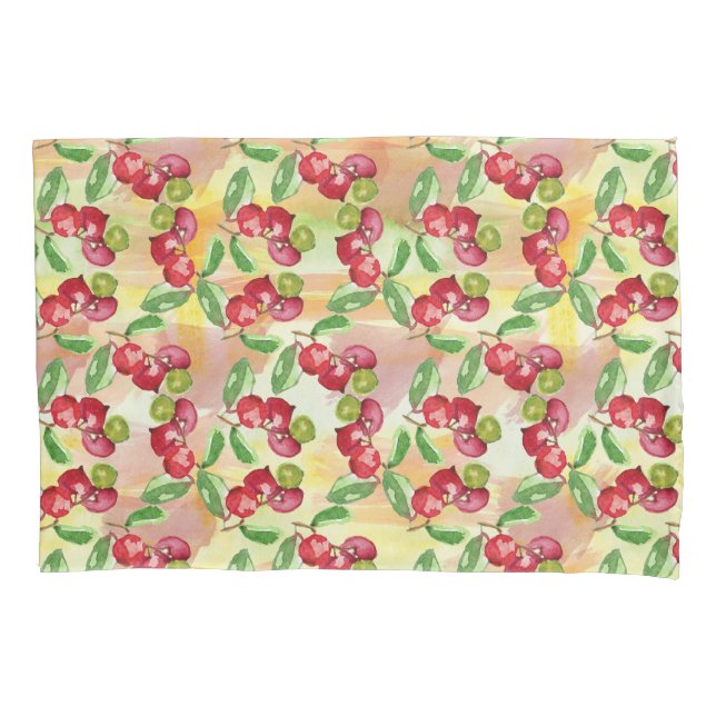 Watercolor wild berry pillow case (Front)