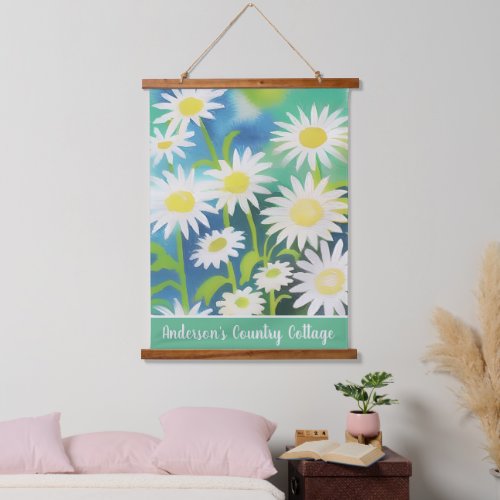 Watercolor Wild Daisies Signature Hanging Tapestry