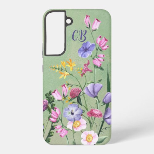 Watercolor Wild Floral Flowers Garden Art Samsung Galaxy S22 Case