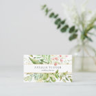 Watercolor Wild Floral Green Foliage Business Card