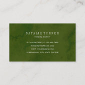 Watercolor Wild Floral Green Foliage Business Card (Back)