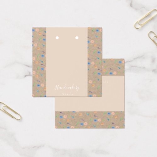Watercolor Wild Florals Botanical Earring Card