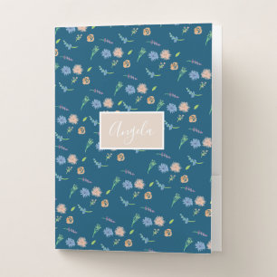 Watercolor Wild Florals Botanical Event Designer Pocket Folder