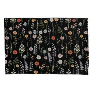 Watercolor Wild Flowers Floral Botanical Pattern Pillow Case