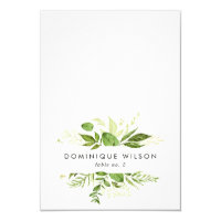 Watercolor Wild Green Foliage Wedding Place Card