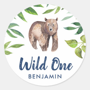 Watercolor Wild One Personalized Stickers
