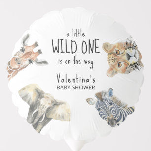 Watercolor Wild One Safari Animals Baby Shower Balloon