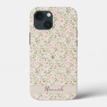 Watercolor Wild Roses Pattern Personalized iPhone 13 Mini Case