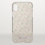 Watercolor Wild Roses Pattern Personalized iPhone XS Case