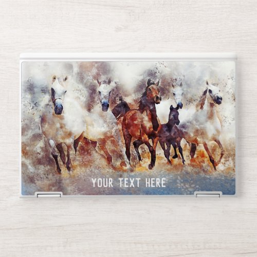 Watercolor Wild Running Horses Nature Laptop Skin