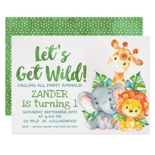 Safari Animal Birthday Invitations 10