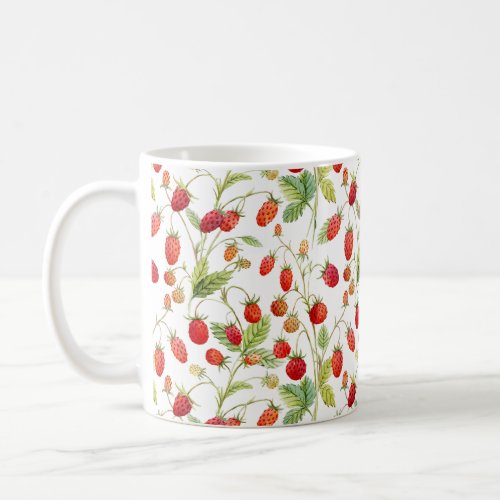 Watercolor Wild Strawberry Pattern  Coffee Mug