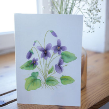 Watercolor Wild Violets Birthday Card by Mousefx at Zazzle