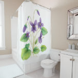 Watercolor Wild Violets Shower Curtain at Zazzle