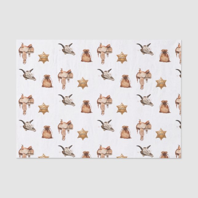 Watercolor Wild West Kid Art Tissue Paper (Front)