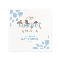 Watercolor Wild West Little Cowboy Baby Boy Shower Napkins