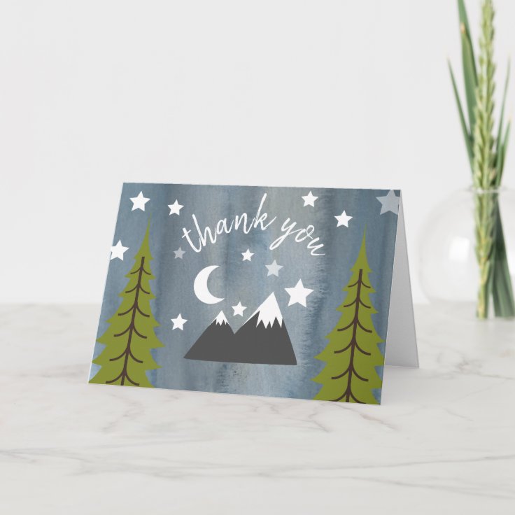 Watercolor Wilderness Stars Thank You | Zazzle