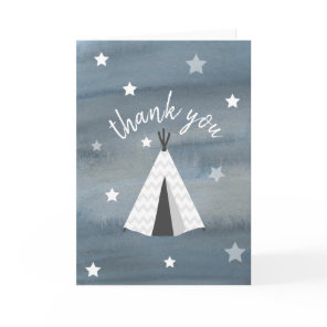 Watercolor Wilderness Stars Tipi Thank You Card
