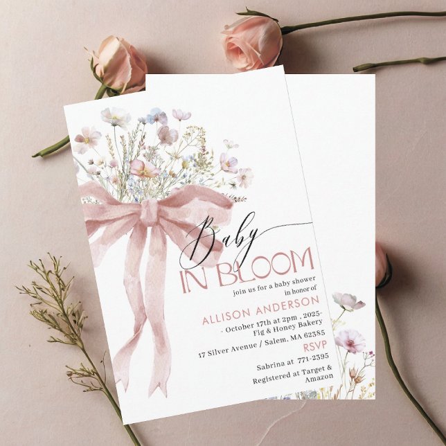 Watercolor Wildflower  Baby in Bloom Baby shower I Invitation (Creator Uploaded)