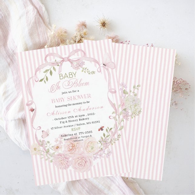 Watercolor Wildflower  Baby in Bloom Baby shower Invitation (Creator Uploaded)