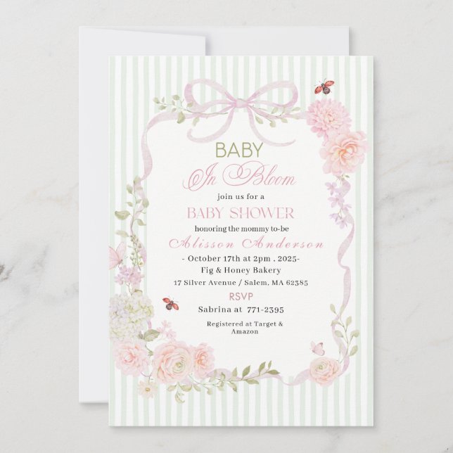 Watercolor Wildflower  Baby in Bloom Baby shower Invitation (Front)