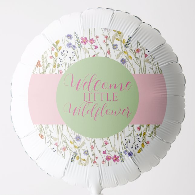 Watercolor Wildflower Baby Shower Balloon (Front)