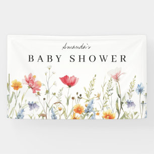Watercolor Wildflower Baby Shower Banner