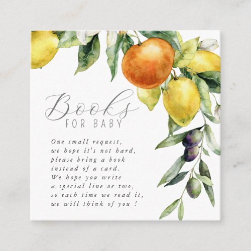 Watercolor Wildflower Baby Shower Book Request Enc Enclosure Card